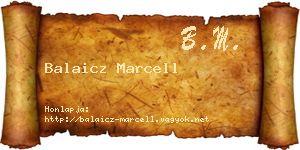 Balaicz Marcell névjegykártya